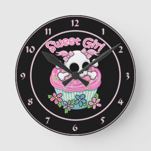 Sweet Girl Skull Ronde Klok