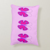 Sweet Girly  Pink Butterflies Custom Name Accent Kussen (Achterkant (Verticaal))
