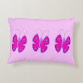 Sweet Girly  Pink Butterflies Custom Name Accent Kussen (Achterkant)