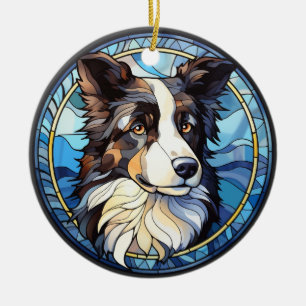 Sweet Glas in lood Australian Shepherd Dog Keramisch Ornament