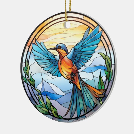 Sweet Glas in lood Bluebird Keramisch Ornament (Links)