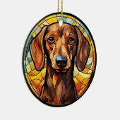 Sweet Glas in lood Dachsund Dog Keramisch Ornament (Rechts)