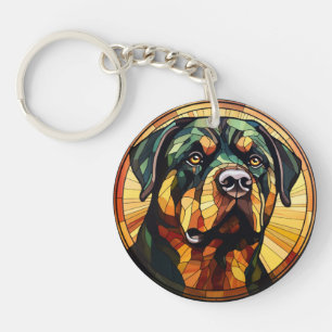 Sweet Glas in lood Dog Rottweiler Sleutelhanger