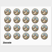 Sweet Glas in lood Duitse herdershond Ronde Sticker (Vel)