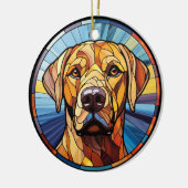 Sweet Glas in lood Golden Labrador Dog Keramisch Ornament (Links)