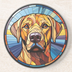 Sweet Glas in lood Golden Labrador Dog Zandsteen Onderzetter