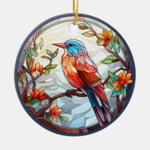 Sweet Glas in lood Kingfisher Keramisch Ornament