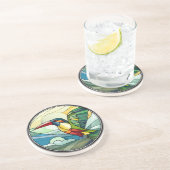 Sweet Glas in lood Toucan Bird Zandsteen Onderzetter (Zijkant)