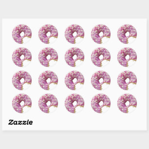 SWEET Glazed Donut met Bite Mark Ronde Sticker