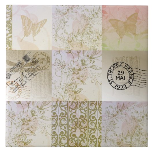 Sweet Gold Patchwork Tegeltje (Voorkant)