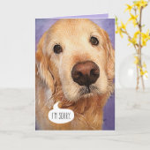 Sweet Golden Retriever Je suis Désolé Carte (Fleur jaune)