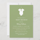 Sweet Green Baby Shower Invitations (Devant)