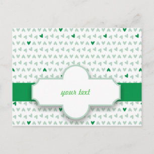 Sweet Green & Grey Kleine Hartjes Briefkaart