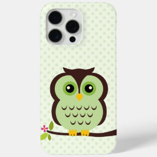Sweet Green Owl Illustratie iPhone 15 Pro Max Hoesje