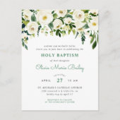 Sweet Green Photo Baptism Invitation Carte postale (Devant)