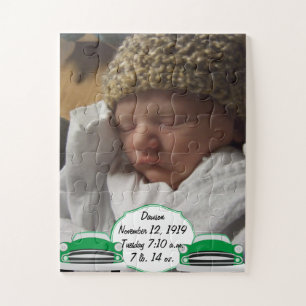 Sweet Green Retro Car Baby shower Gifts Legpuzzel