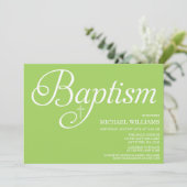 Sweet Green Script Baptism-uitnodigingen Kaart (Staand voorkant)