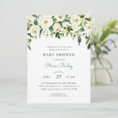 Sweet Greenery Floral Baby shower Invitation (Debout devant)
