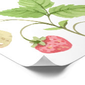 Sweet Greenery Strawberry Baby shower Welkom Poster (Hoek)