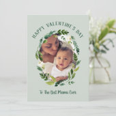 Sweet Greenery Valentine's Day Carte photo pour ma (Debout devant)