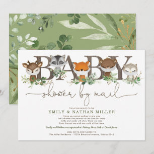Sweet Greenery Woodland Forest Baby shower per pos Kaart