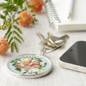 Sweet Greenery Wreath Moederdag Foto Gift Sleutelhanger (Zijkant)