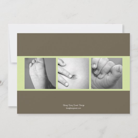 Sweet Greeting Baby Foto geboorteaankondiging Aankondiging (Achterkant)