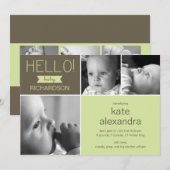 Sweet Greeting Baby Foto geboorteaankondiging Aankondiging (Voorkant / Achterkant)