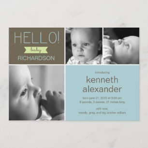 Sweet Greeting Baby Foto geboorteaankondiging Aankondiging