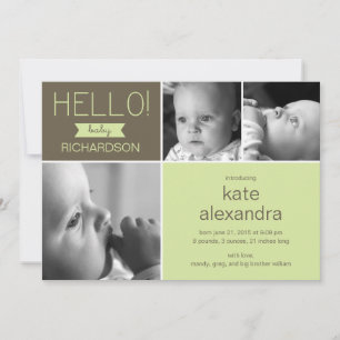 Sweet Greeting Baby Photo Faire-part de naissance