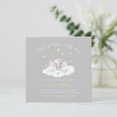Sweet Grey Little Peanut Baby shower Invitation (Staand voorkant)