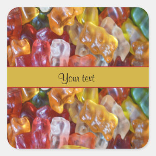 Sweet Gummi-Beren Vierkante Sticker