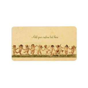 Sweet Happily Dancing Cherubs Aangepast label