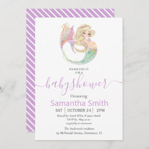 SWEET Happy MERMAID Baby shower Invitation