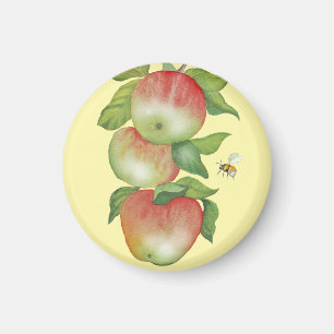 Sweet Harmony: Waterverf appels en een bij Magneet