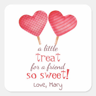 Sweet hart met stippen School Treat Favor Sticker