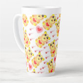 Sweet Heart Bear Nursery Pattern Latte Mok (Linkerhoek)