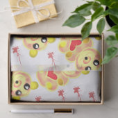 Sweet Heart Bear Nursery Pattern Tissuepapier (Geschenk)