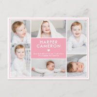 Sweet Heart Editable Color Birth Announding Post