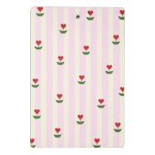 Sweet Heart Flower Pattern – Soft Pink Striped Mini Klembord (Achterkant)