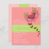 Sweet Heart Framboos & Limoen bruiloft uitnodiging (Voorkant / Achterkant)