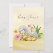 Sweet Heart Greenery Yellow mammie & Baby shower Kaart (Achterkant)
