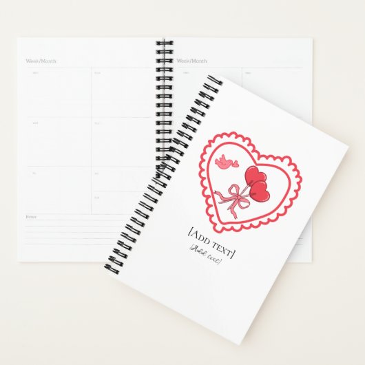 Sweet Heart Lollipop & Bird Personalized Notebook (Devant avec enveloppe)