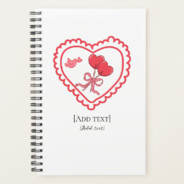 Sweet Heart Lollipop & Bird Personalized Notebook Planner