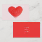 Sweet Heart rose 'votre texte' carte de visite rou (Devant / Derrière)