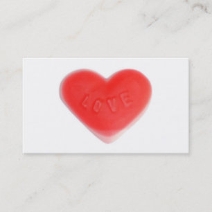 Sweet Heart visitekaartje rood terug