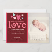 Sweet Hearts Baby Photo Faire-part de naissance Ca (Devant)