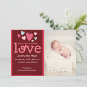 Sweet Hearts Baby Photo Faire-part de naissance Ca (Debout devant)