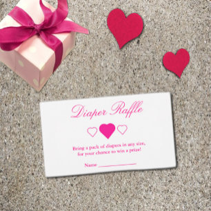 Sweet Hearts Baby shower Diaper Raffle Informatiekaartje
