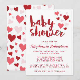 Sweet Hearts Baby shower élégant Invitation